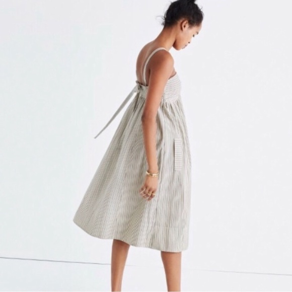 Madewell Beige Striped Midi Dress - Picture 2 of 10